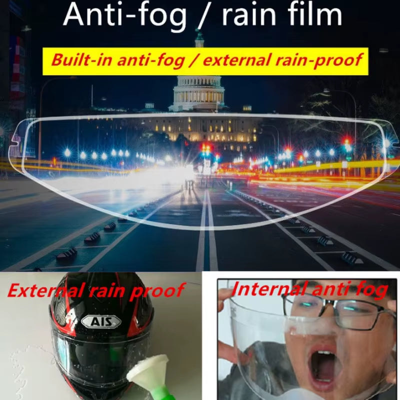 Motorcycle Electric Bicycle Helmet Universal Anti-Fog Film Rainproof Headwear Visor Helmet Membrane Waterproof Anti-Fog Goggles